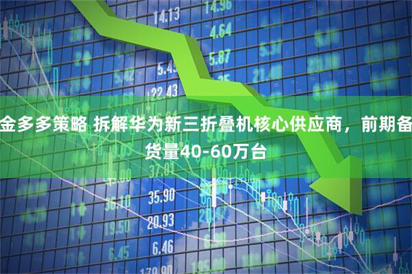 金多多策略 拆解华为新三折叠机核心供应商，前期备货量40-60万台