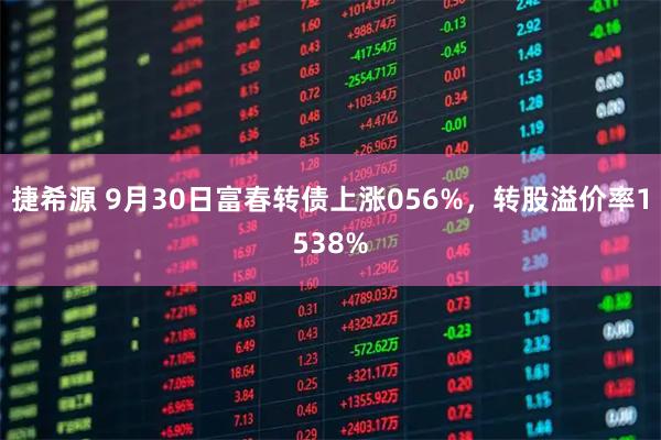 捷希源 9月30日富春转债上涨056%，转股溢价率1538%