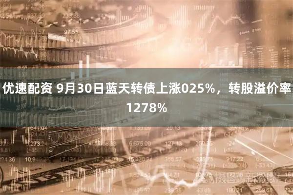 优速配资 9月30日蓝天转债上涨025%，转股溢价率1278%